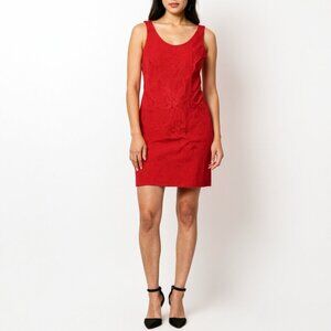 Vintage Jessica McClintock Gunne Sak Damask Brocade Little Red Dress